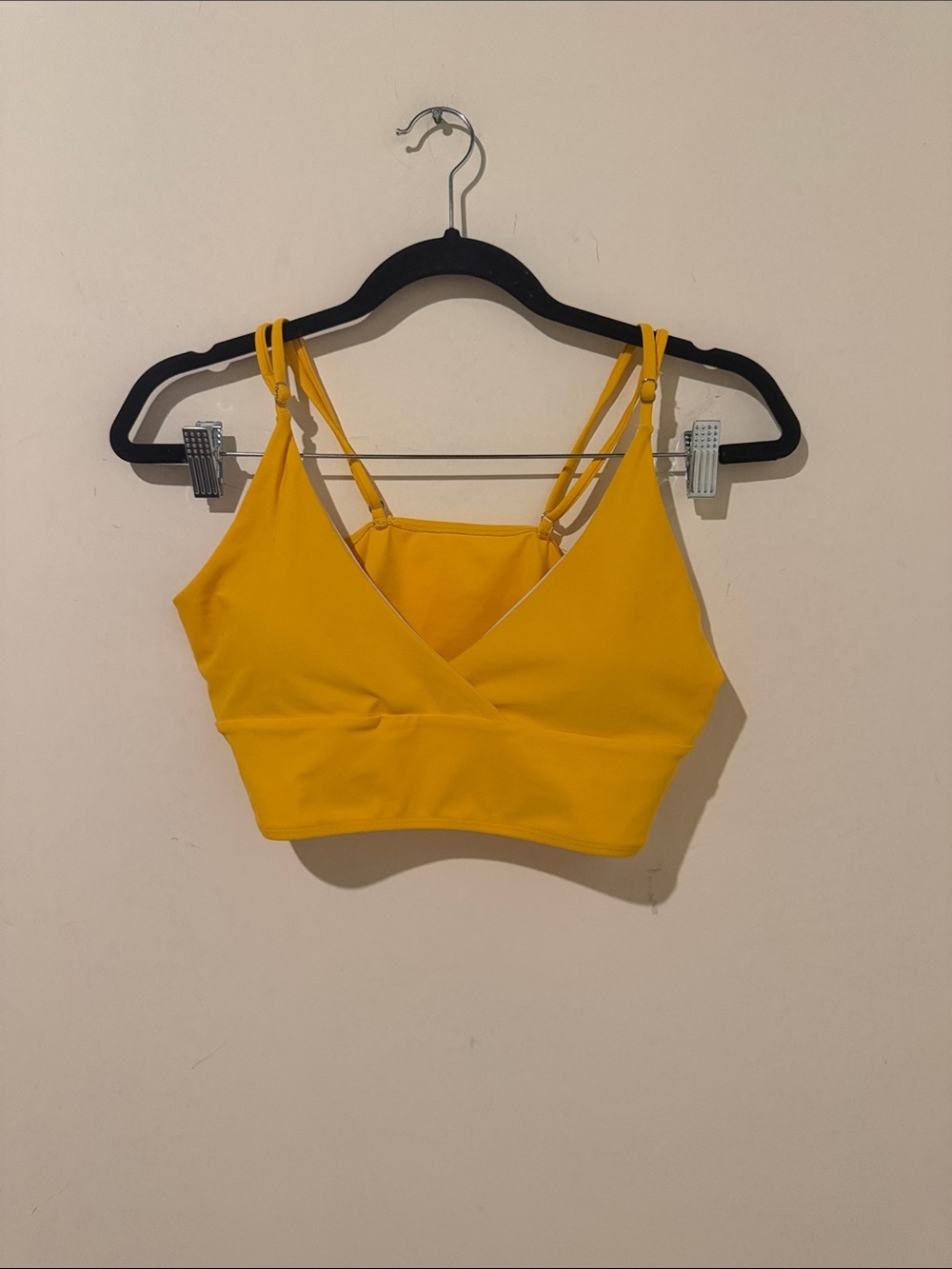 Sunshine Yellow Wrap-Front Crop bikini size large